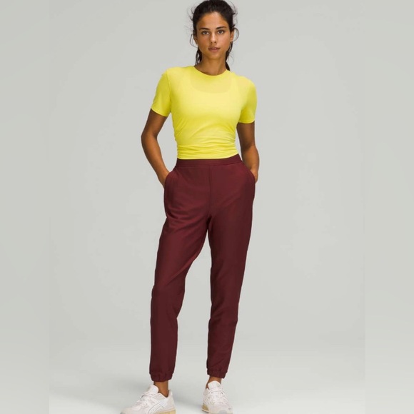 lululemon athletica Pants - Lululemon Adapted State High-Rise Tech Fleece Jogger Red Merlot, Sz 6